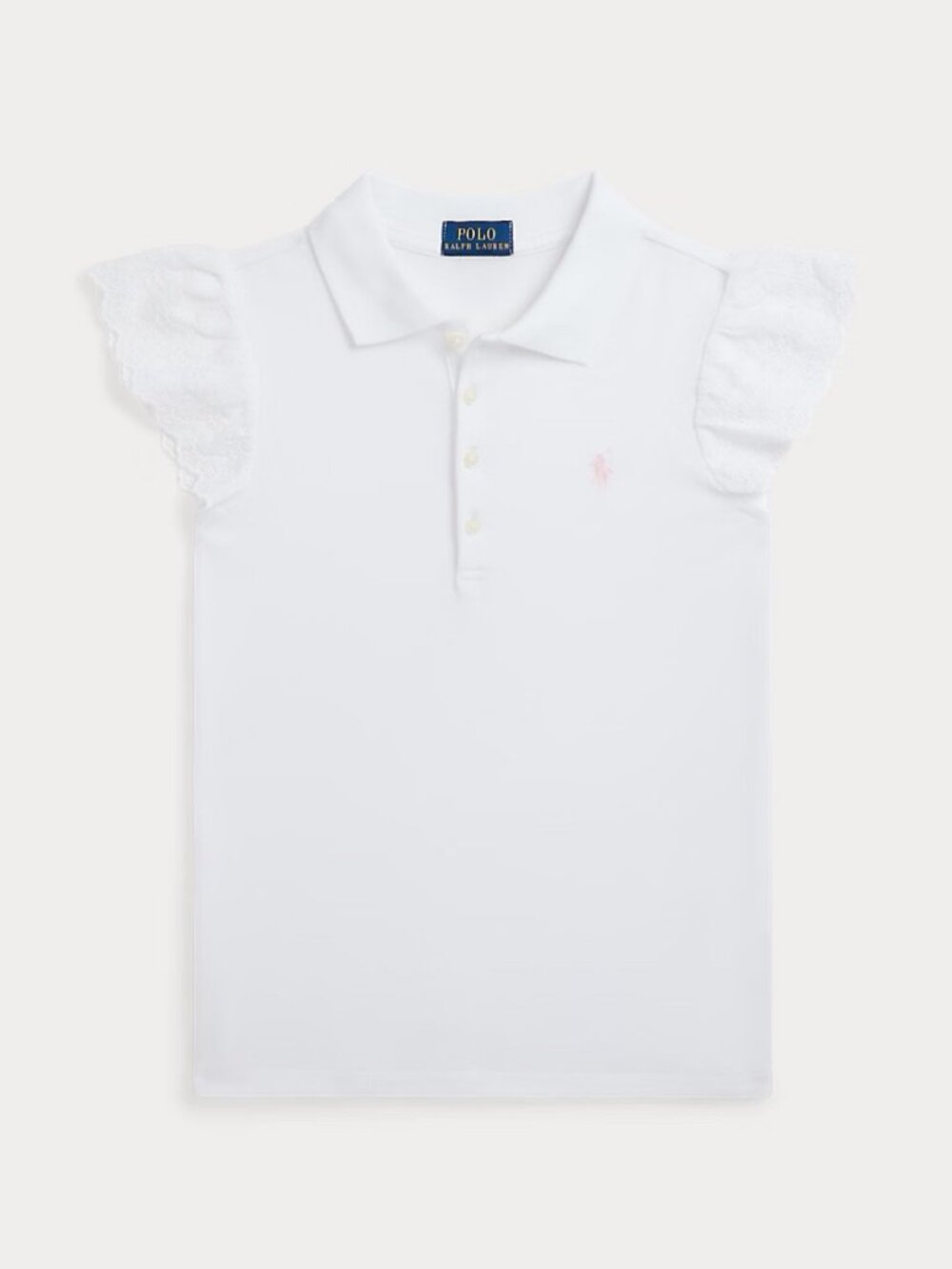 Polo Ralph Lauren Girls Eyelet Polo Shirt White XL 16 Brand New No Tags